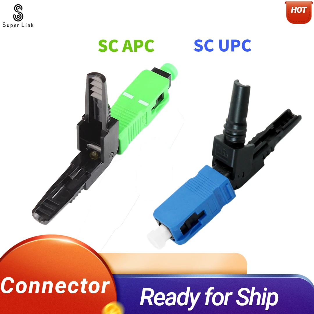 

Быстрый коннектор SC APC, волоконно-оптический холодный коннектор SC UPC Green Fiber FTTH, одномодовый Быстрый коннектор, SC адаптер, полевая сборка