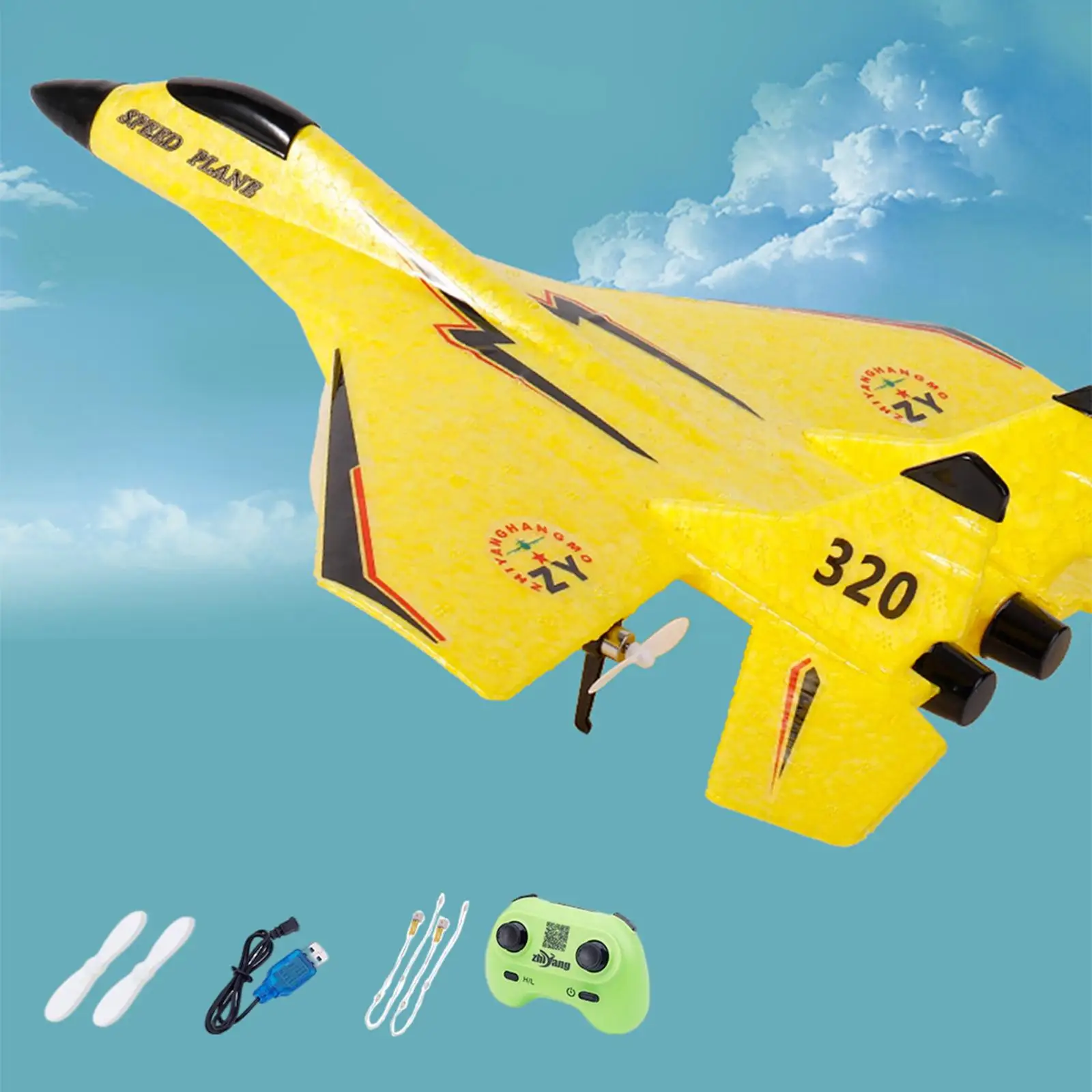 RC Glider Anti Falling Model Anti Collision Jet Fighter RC Foam Airplane Model Toy Outdoor Toys for Kids and Adults Ready to Fly