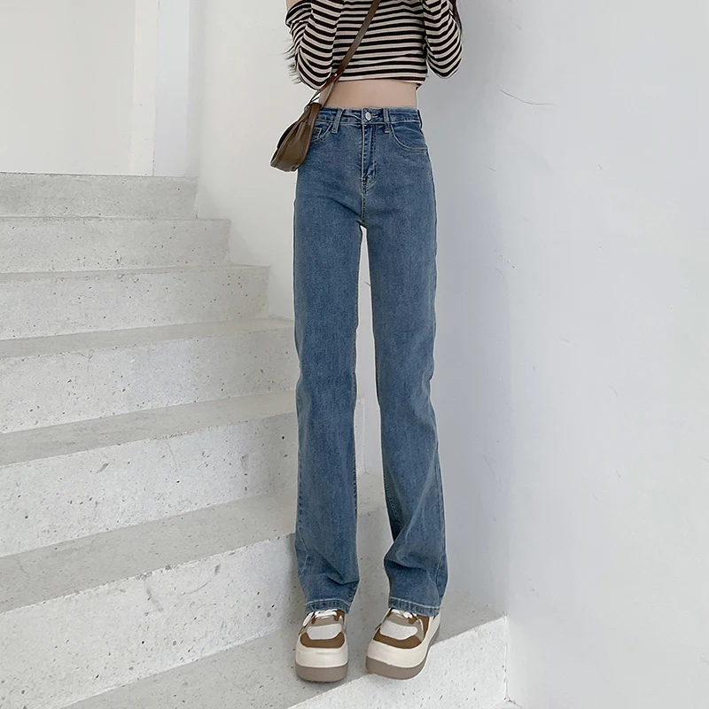 XS-XXL High Waist Baggy Jeans Women Straight Leg Micro Stretch Denim Pants Casual Comfort Trousers Oversize Cotton Vintage Jean