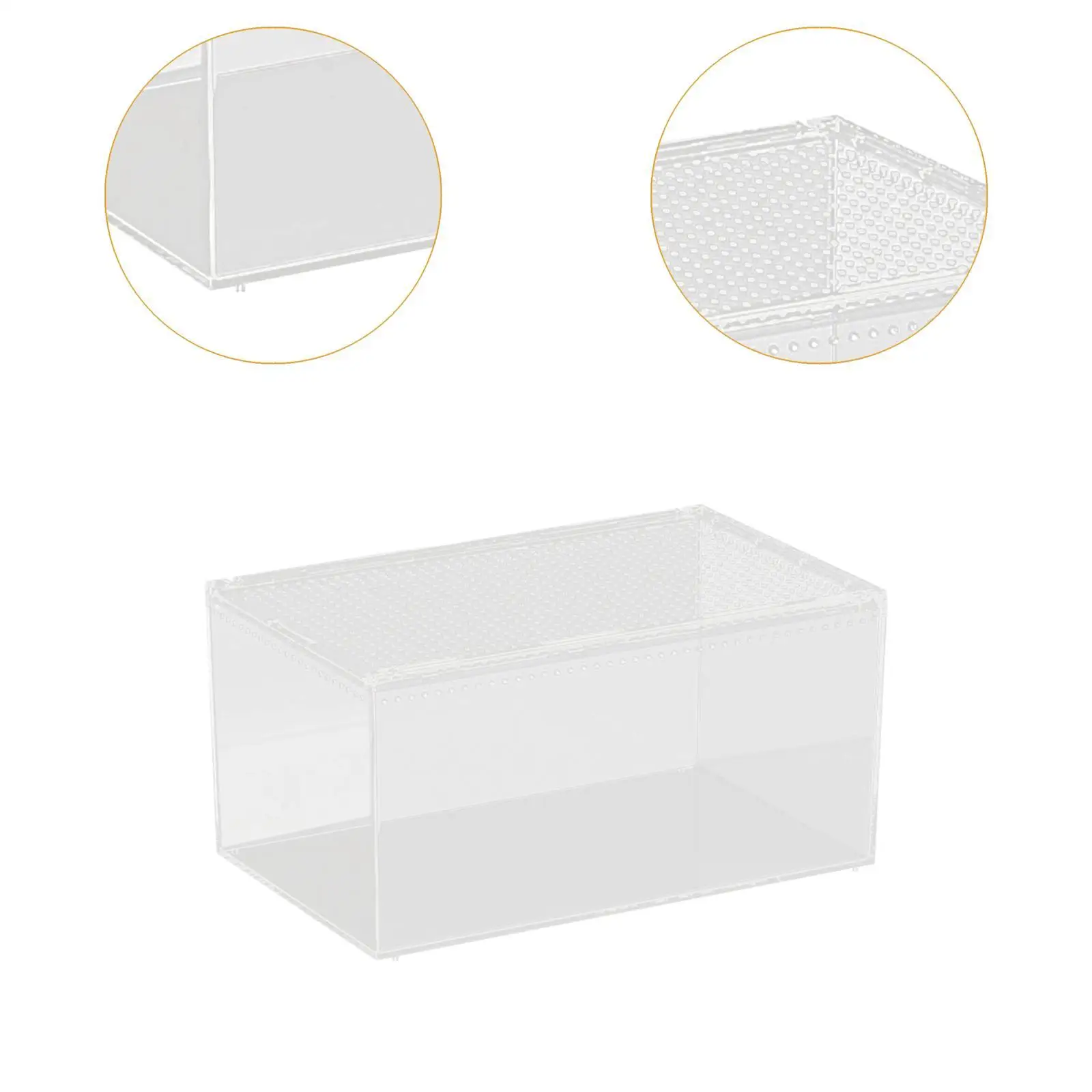 Reptile Terrarium Fish Tank Tarantula Enclosure Ventilation Reptile Habitat Container for Frog Snakes Terrapin Lizards Crayfish