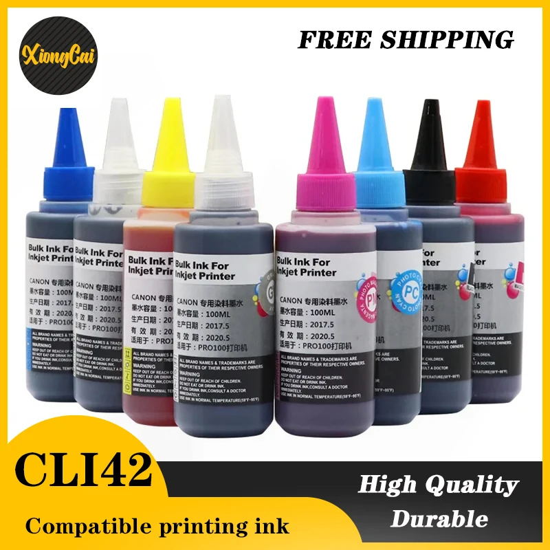 캐논 Pixma Pro-100 잉크와 호환 가능한 리필 잉크, 캐논 PRO-100 프린터용 CLI-42 CLI42 CLI 42 잉크, 8 색