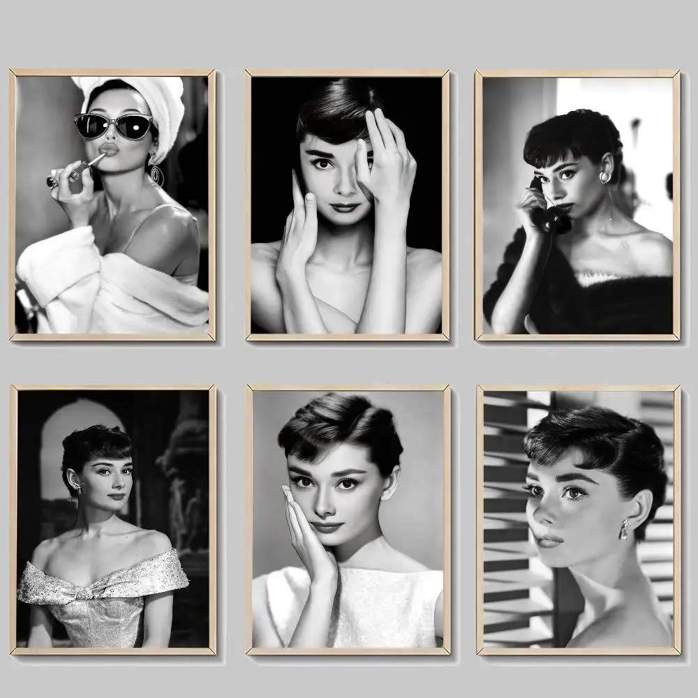 Audrey Hepburn Lipstick Vintage Posters Sticky Retro Kraft Paper ...