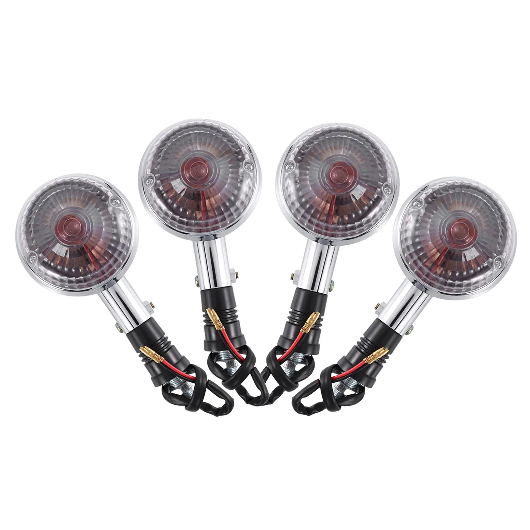 Indicatore Di Direzione Lampeggiante Ambra Luce Per Yamaha Xv535 Xv920 Virago Xvs650 V-Star Xvs400 Xvs1100-Silver + Trasparente