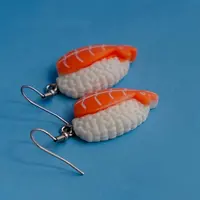 cute kawaii Shrimp Sushi Sashimi earrings resin mini simulation food dangle earrings 1