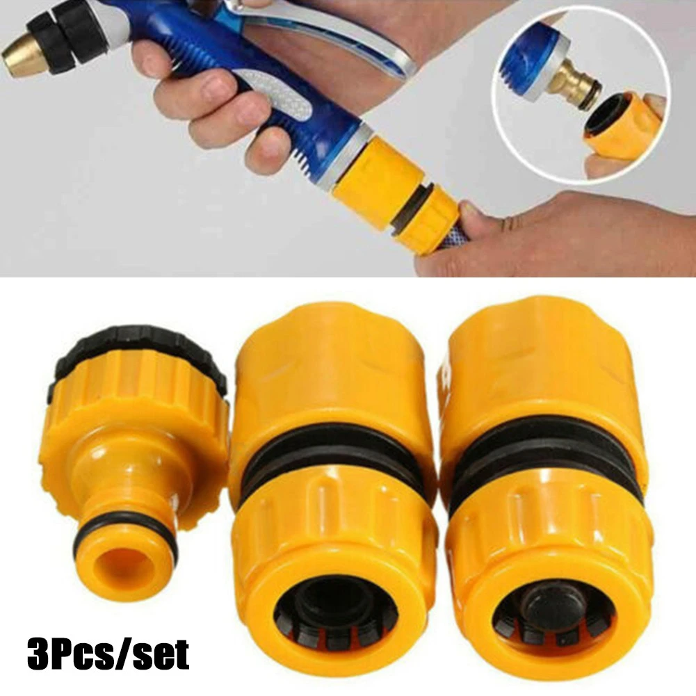 3Pcs/Set Gardening Accessories Outdoor  3/4 Car Garden Hose Adapter Quick Connect Fittings 1/2 Adapter Water Gun Joints ABS