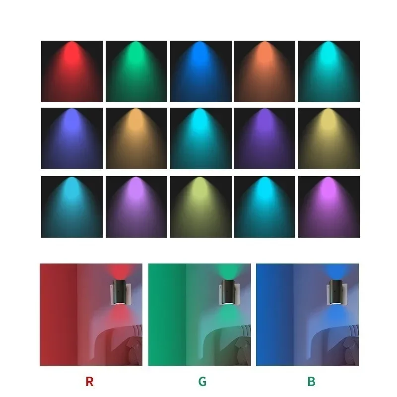 Cylindrical LED Night Light Plug in Modern Wall Lamp Sensor Adjustable Brightness Dimmable Night Lights for Hallway Bedroom 5