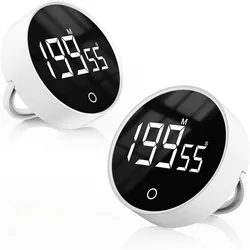 Enhanced Magnetic LED Countdown Kitchen Timer with Adjustable Volume (WHITE 2pc)