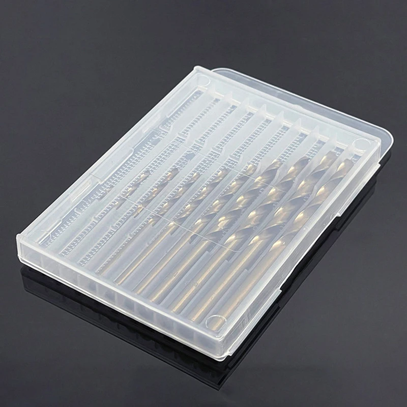 1 Stück Werkzeugzubehör Leere Kunststoff-Verpackungsbox für Spiralbohrer, Werkzeugkasten mit 5/10 Löchern für Holzbearbeitungsbohrer – Detail 14