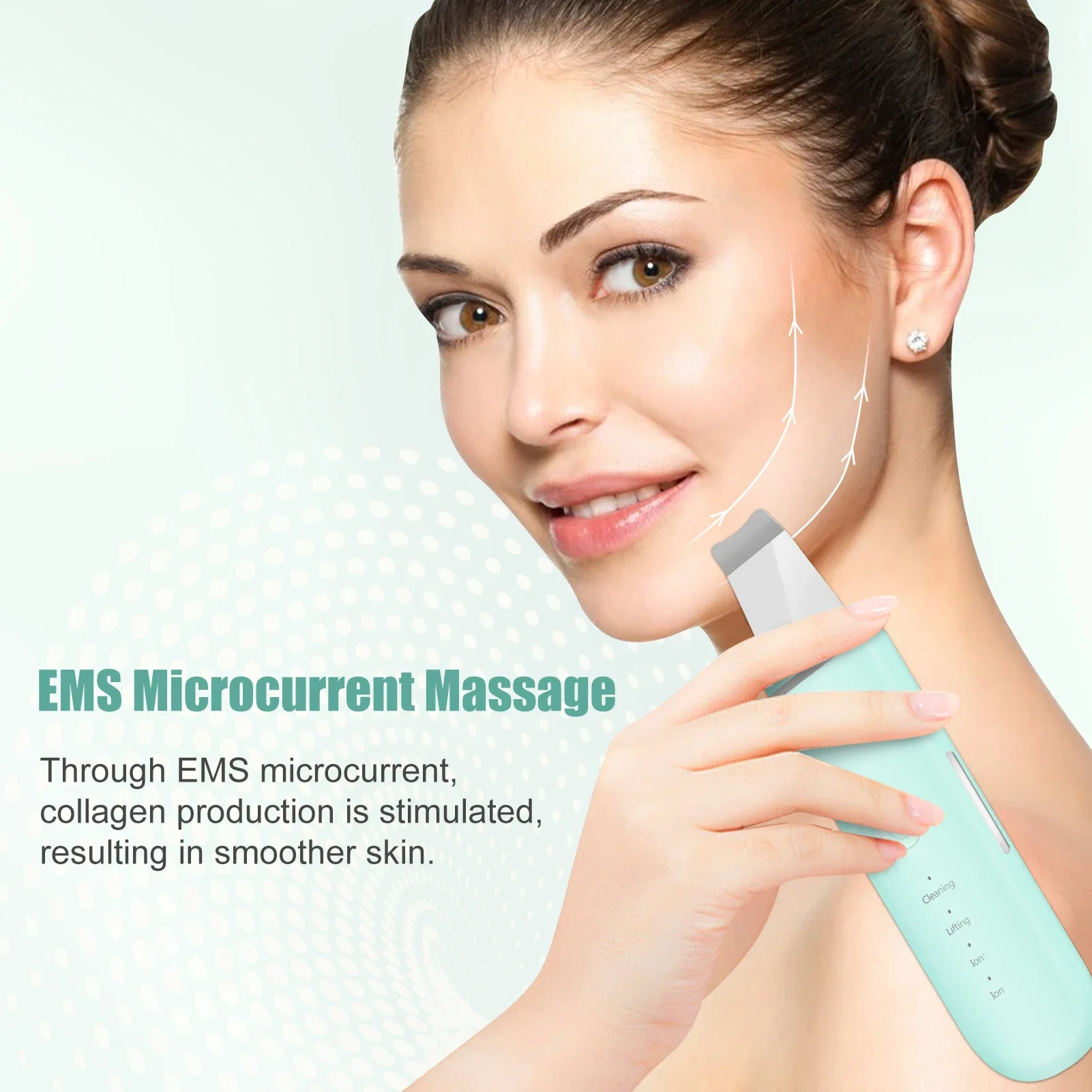 Facial Skin Scrubber Ultrasonic Shovel Cleaner Dead Skin Peeling Cavitation Face Deep Cleaning EMS Lifting Blackhead Remover
