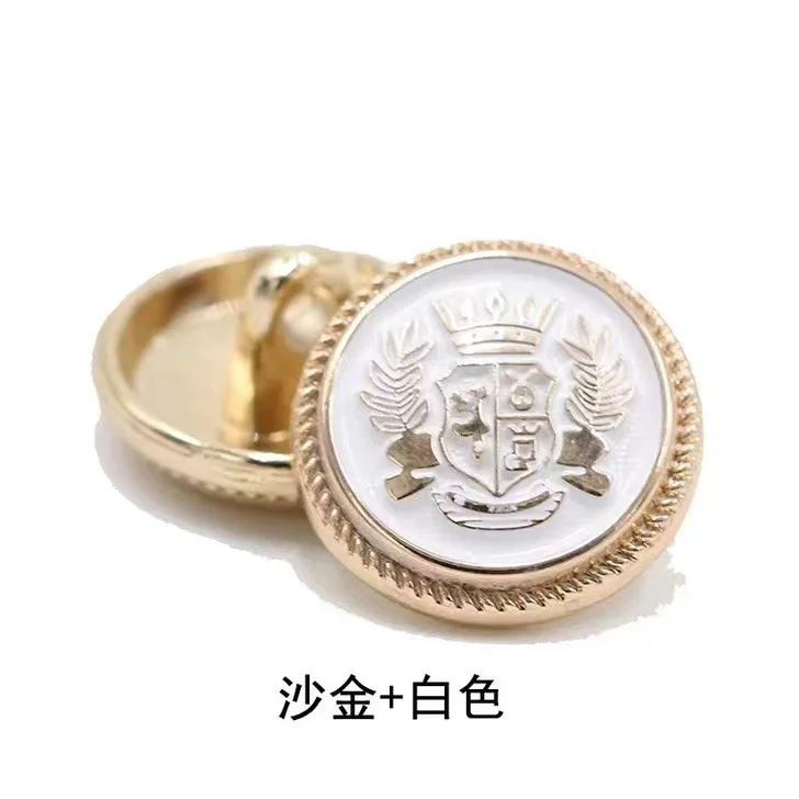 10PCS Retro Britischen Stil Uniform Metall Weizen Krone Knopf Gold Silber Akademie Schuluniform Knopf – Detail 16