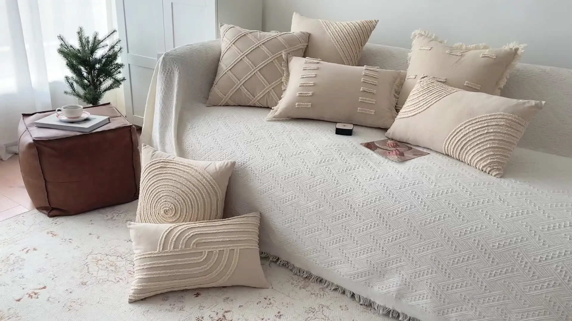 Kussenhoes 45x45cm, 1 Stuk Klassieke Jacquard Kussensloop met