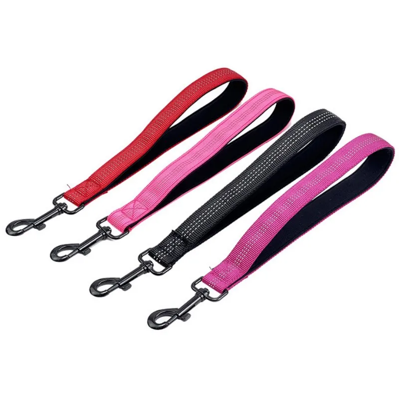 Dog Leash Short Comfortable Handle Leashes 30cm Reflective Belt for Dog Walking Nylon - PeticaDeals