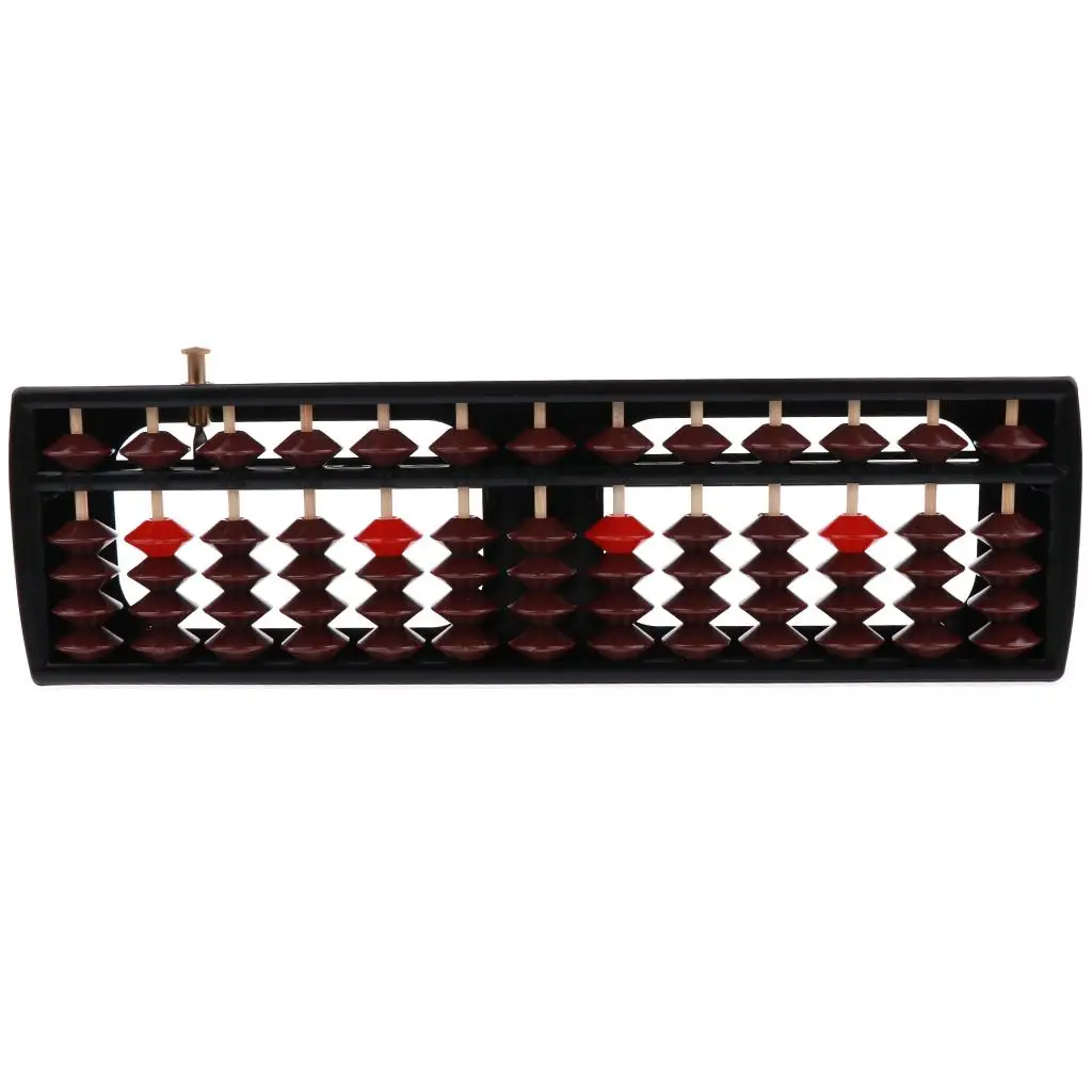 Japanese Soroban Style 13 Rods 5 Beads Plastic Abacus Arithmetic Math Ancient Calculator Number Counting Toy Orange