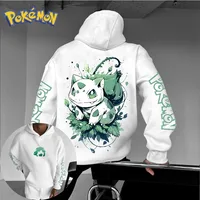 Pokemon Bulbasaur Felpa bianca con cappuccio uomo e donna 1