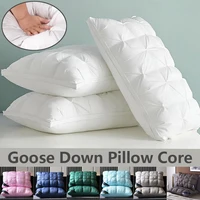 100% Cotton 3D Style Rectangle Pillow Luxury White Goose Down Pillows Down-proof King Queen Bedding for You Lover Gift 48x74cm 1