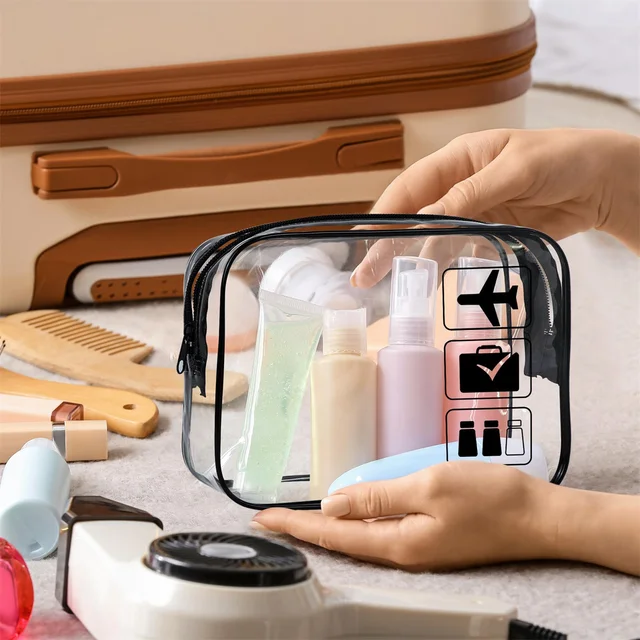 1pc Clear Toiletry TSA Approved Travel Bag Travel