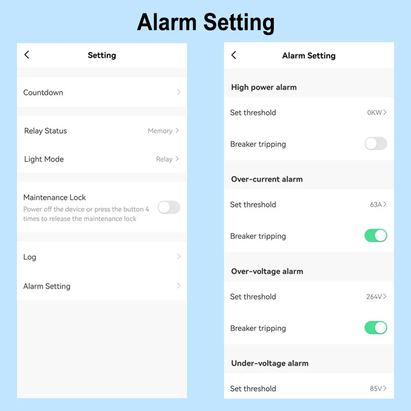 Tuya Smart Life WiFi 63A Timer Circuit Breaker Overload Protect App Power Monito