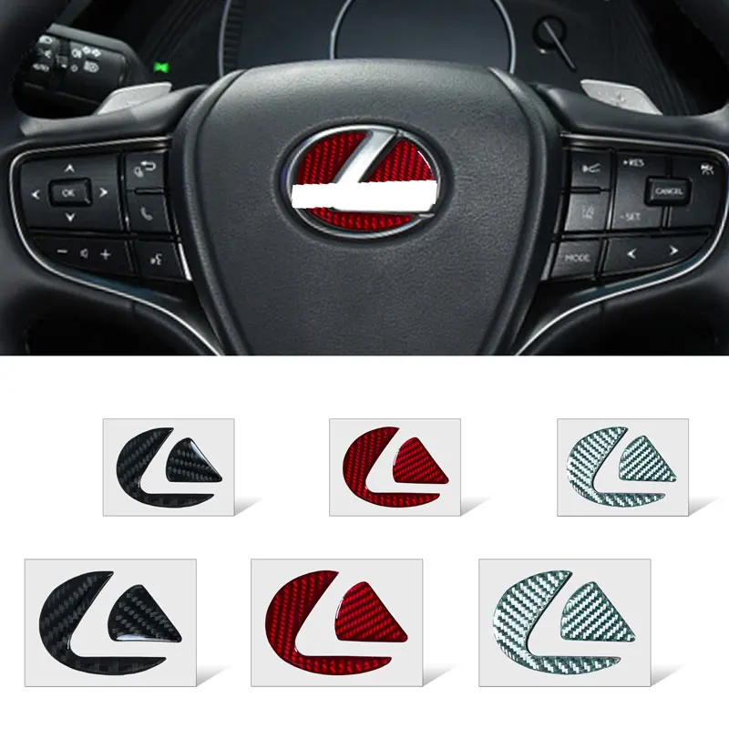 Auto Accessories Carbon Fiber Car Steering Wheel Center Emblem Sticker Interior For Lexus Es Rx