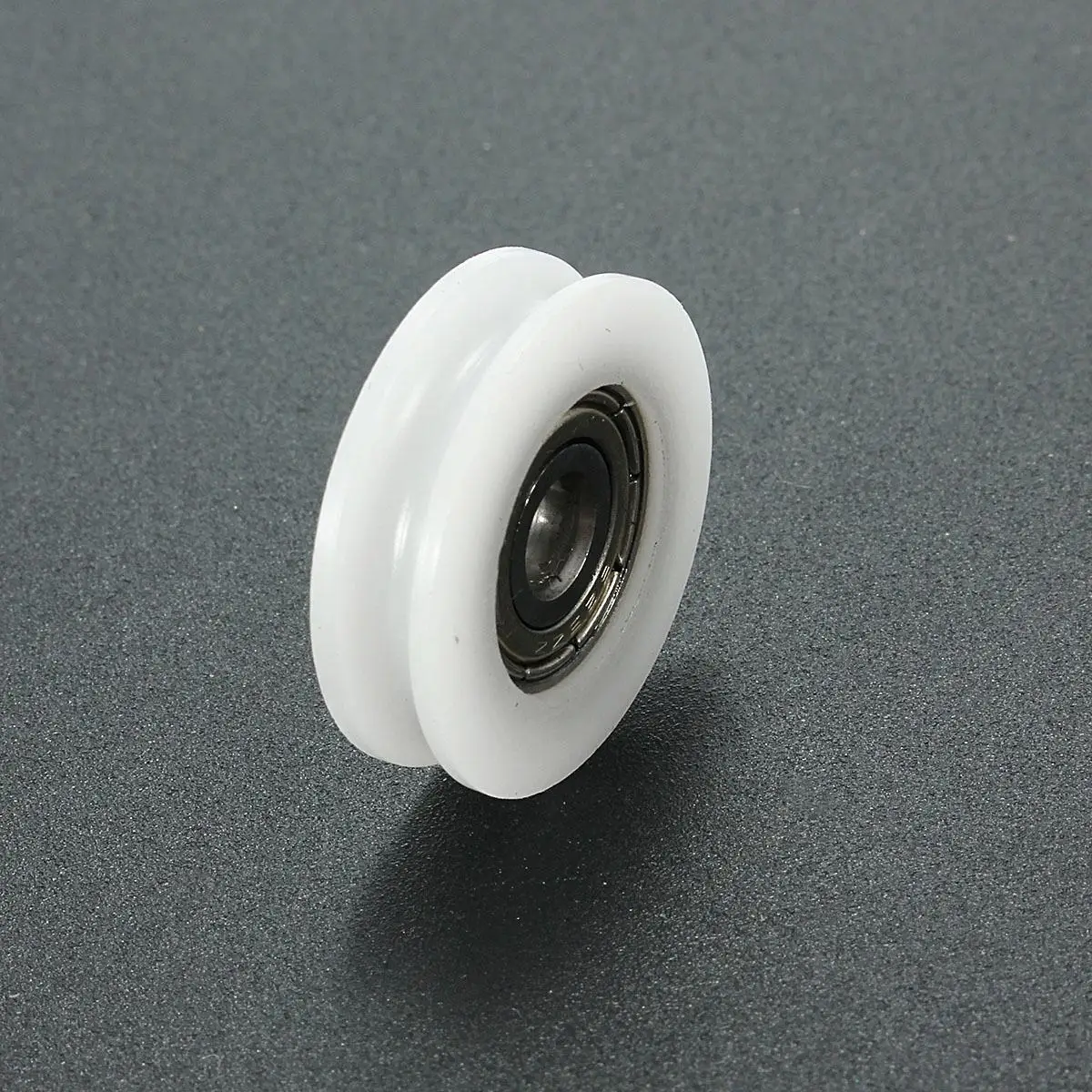 U Groove Nylon Round Pulley Wheel Roller Ball Bearing Door Windows Shower Drawer 4Pcs