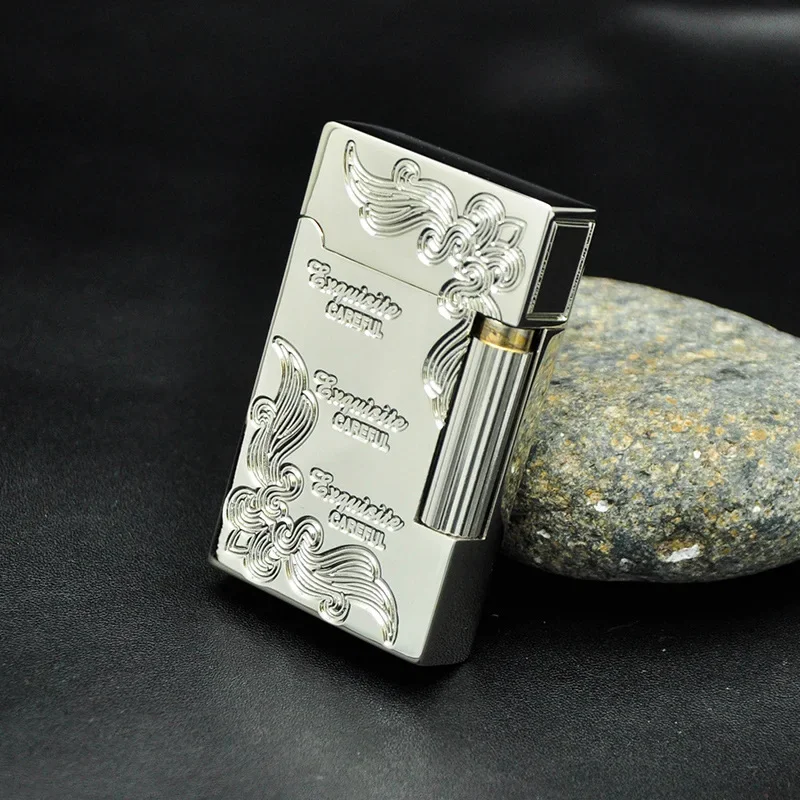 

Lang Sheng Personalized Grinding Wheel Steel Lighter Inflatable Metal Windproof Smoking Accessories Men's Gift