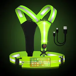 LED Reflective Vest Night Running Vest Glowing Reflector Straps Safety Vest Cycling Vest Warning Lights Reflective Vest Belt