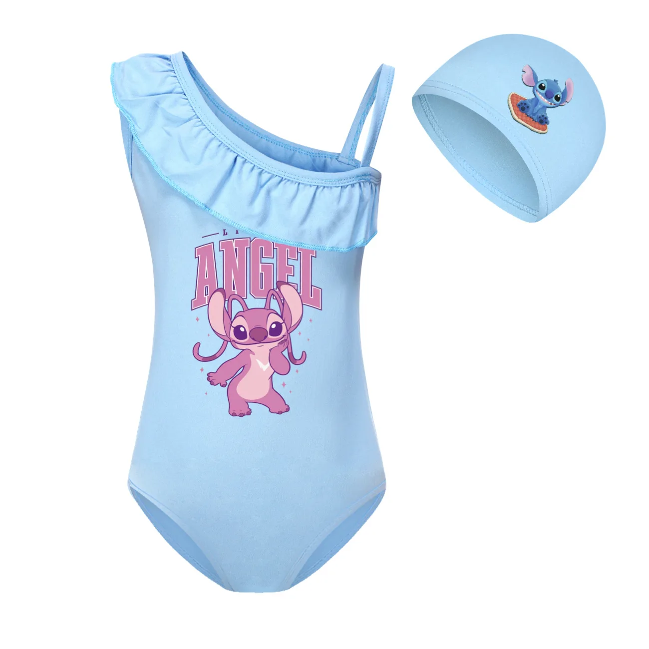 Lilo And Stitch 2-16 Anni Kawaii Barbie Costume Da Bagno Anime Cartoon Bambini Boy Girls Rainbow Swimwear Soft Fashion Summer Beatch