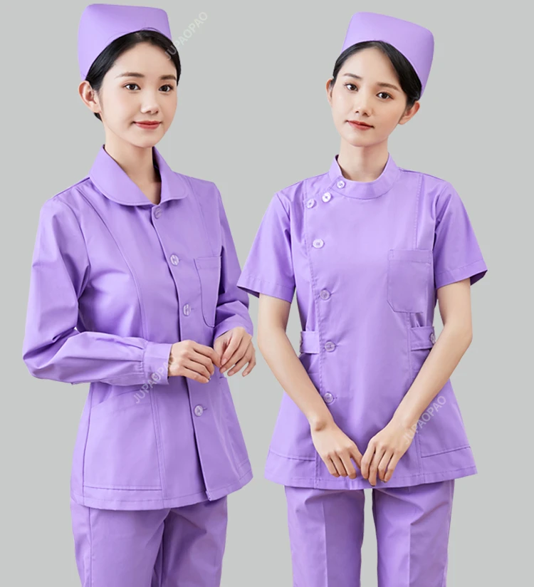 

Blue Long Sleeve Scrubs Top Nurse Uniforms Lab Coat Doctor Uniform for Women Outwear Medical Clothing Beauty Salon Workwear