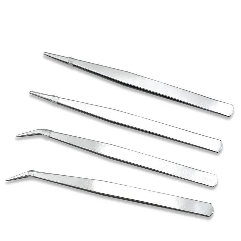 Stainless Steel Tweezers Repair Tools Electronics Industry Straight Elbow Clamp Precision Hair Removal Tweezers 1/5pc Precision Tweezers Tweezer Tool