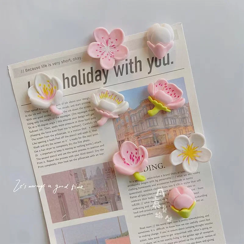Pink flower resin decorative refrigerator magnet magnets creative whiteboard cartoon magnetic stickers magnetic fridge magnets,magnetic sticker,magnetic fridge stickers,refrigerator decor