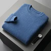 Autumn and winter new 100% pure wool men's pullover padded plus size sweater warm casual knitted sweater loose bottoming shirt 1