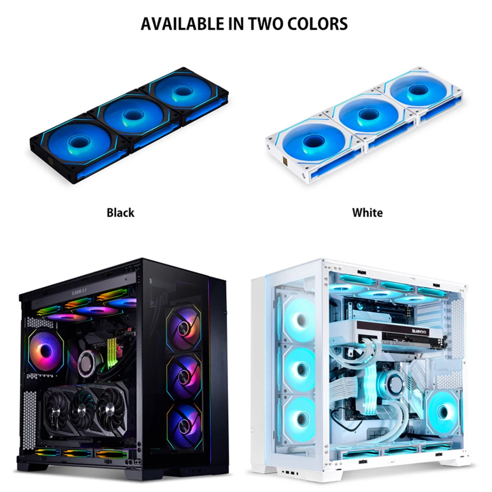 Lian li Uni sl Infinito 120 Fan Espelho Daisy Cadeia Argb 40 Leds L-connect 3.0 System Preto e Branco Cor Uf-slin120 - Imagem 6