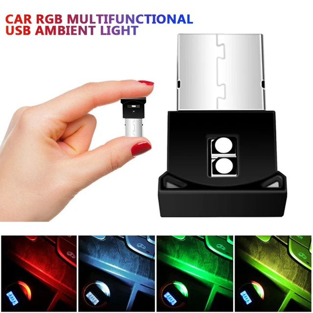 5 Luci USB LED Per Auto - Mini Luce Atmosfera Blu, Alimentazione USB, Per Interni Auto E Computer - Foto 4