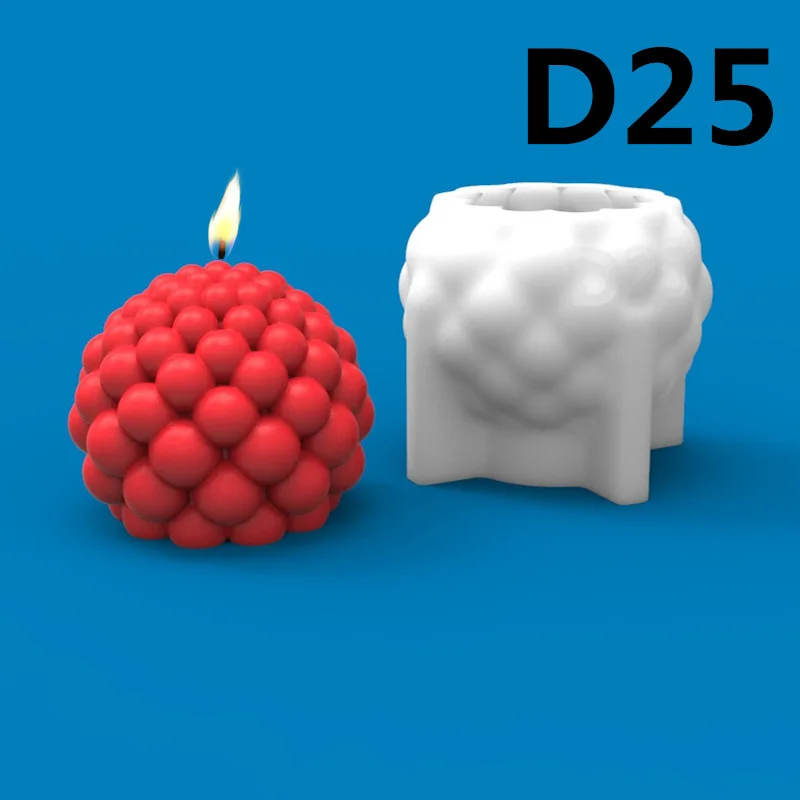 

D25 Spherical Bubbles Candle Silicone Mold Gypsum form Carving Art Aromatherapy Plaster Home Decoration Mold Wedding Gift
