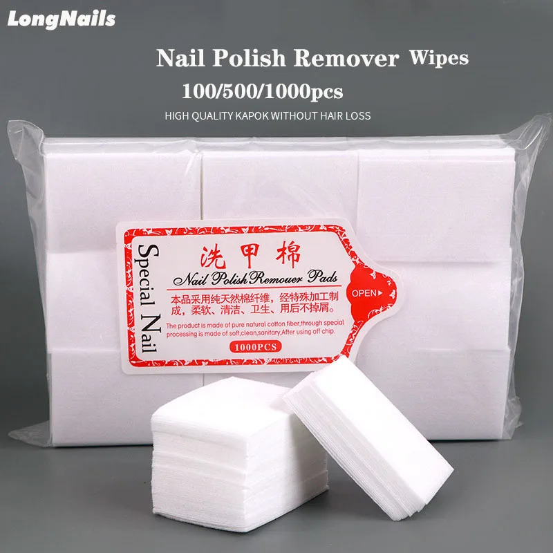 Nagel Baumwolle Nagellackentferner Tücher Gel Sauber Maniküre Servietten Fusselfreie Tücher Reiniger UV Gel Polnisch Papier Pads Handtuch Nagel Werkzeug # V – Detail 1