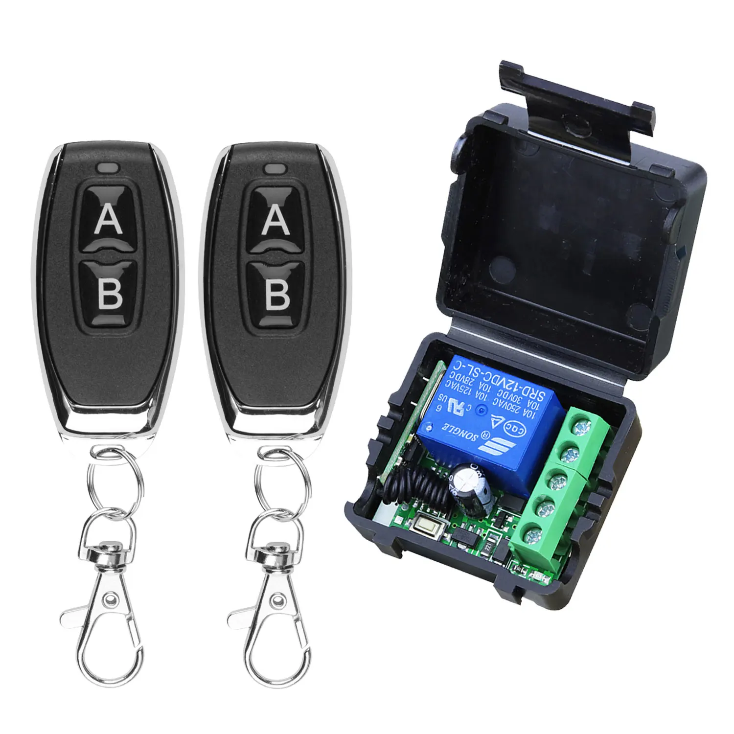 433Mhz Remote Control Wireless Switch DC 12V 1CH RF 10A Relay Receiver and 2CH Transmitter For Door Electromagnetic Lock DIY