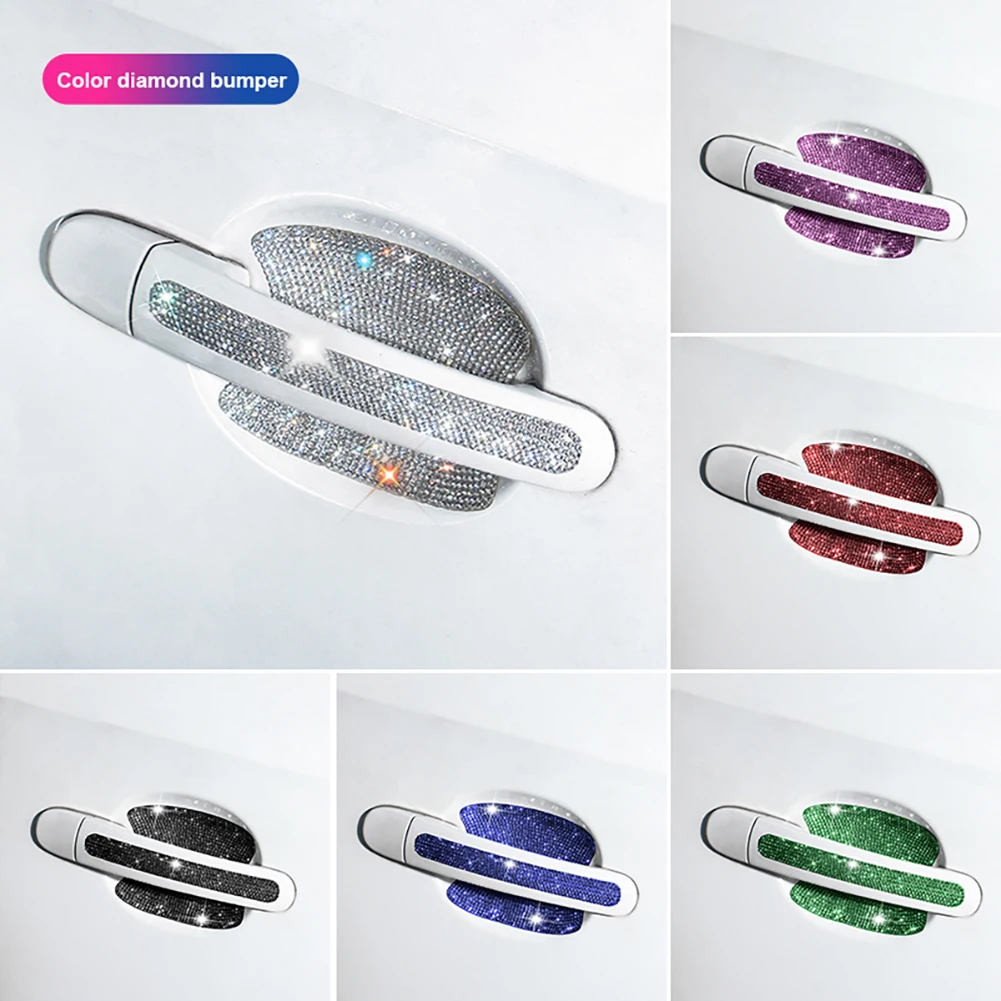 

Universal Car Door Handle Protector Anti-Scratch Protective Flim Shiny Rhinestones Door Handle Cup Stickers Cover Accessories