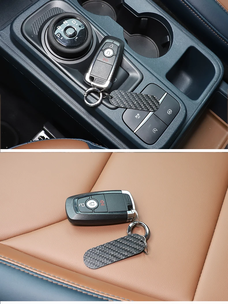 

For Land Rover For toyota For Hummer For Mazda Real Carbon Fiber Universal Car Keychain Decoration Plate Trim Car Accessories