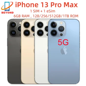 هاتف Apple iPhone 13 Pro Max 128/256/512GB/1TB ROM 6.7 بوصة أصلي فائق الشبكية OLED 6GB RAM غير مقفول A15 IOS Face ID NFC 98% هاتف جديد 1