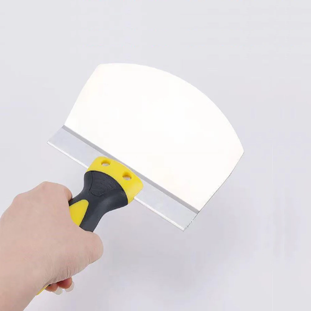 Stainless Steel Putty Knife Paint Tool Plaster Shovel Filling Spatula Wallpaper Paint Scraper Wall Curved Scraper Hand Tools