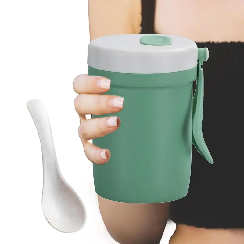 

Sealed Soup Cup Travel Tea Mug Microwave Sealing PP Camping Mug Tumbler With Lid And A Spoon Mug For Travel Camping Office