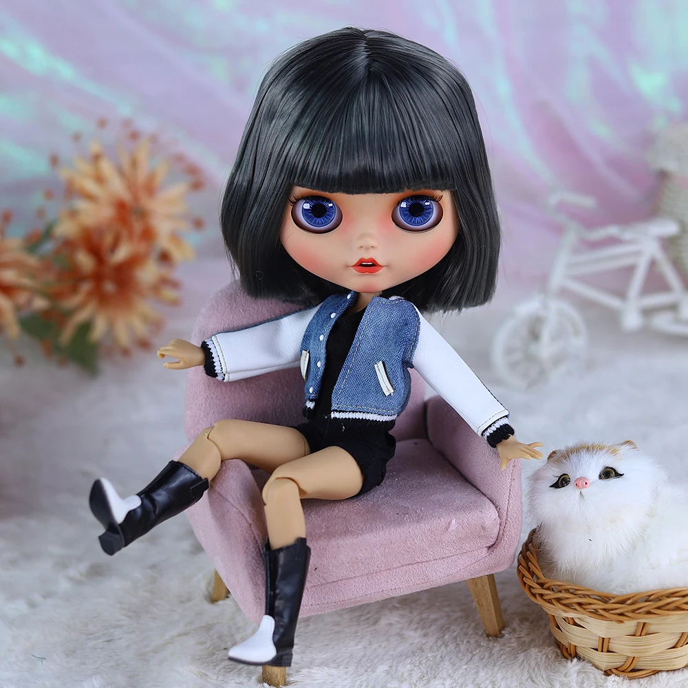 ICY DBS 블라이스 인형 관절 바디, 귀여운 캐주얼 광택 얼굴 및 매트 얼굴 세트, 인형 DIY SD 선물 장난감