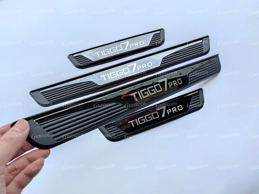 For Chery Tiggo 7 Pro 2021 2022 Door Sill Protector Guards Car Pedal Scuff Plate Thresholds Stickers Trim Accessories 2023 2024