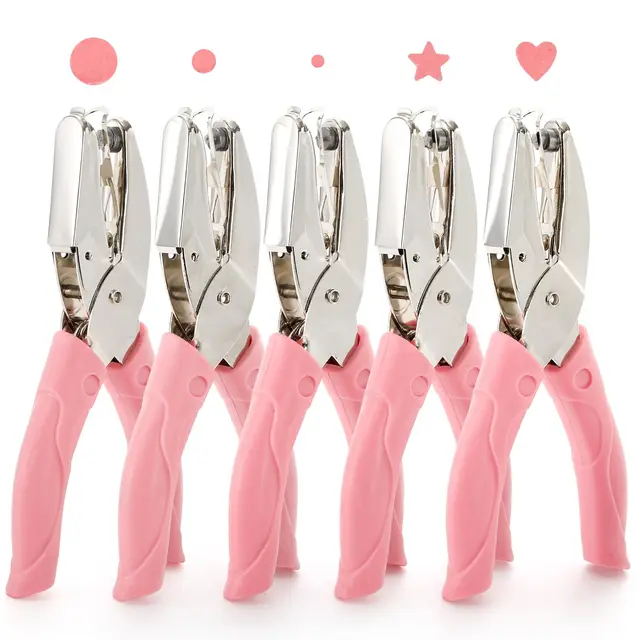 Cute Single Hole Puncher Scrapbooking Paper Punches Kawaii Star Heart Circle Hole Punch DIY Craft Shape Cutter Perforator 2024 1