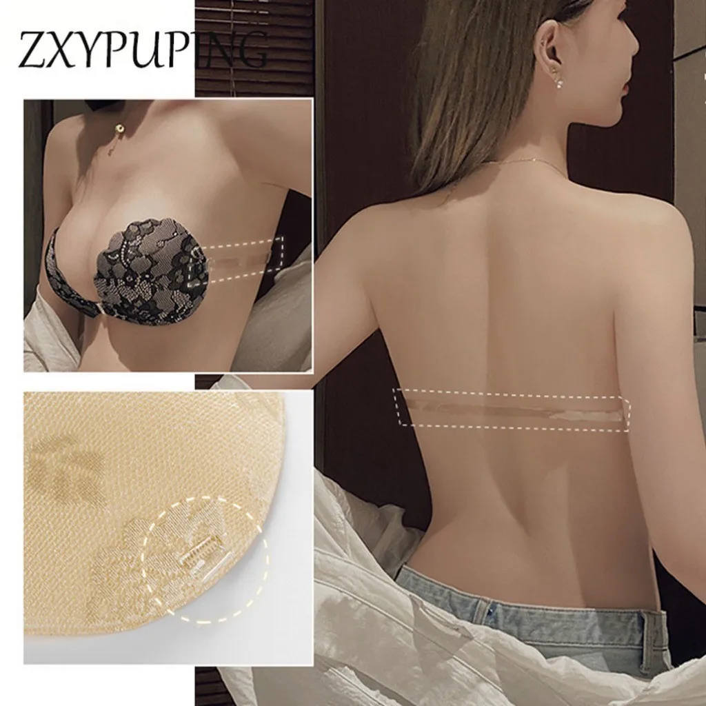 Adhesive Push Up Bra with Invisible Straps for Backless Outfits Silicone Nipple Bra Reusable Strapless Nipple Tape - Image 3