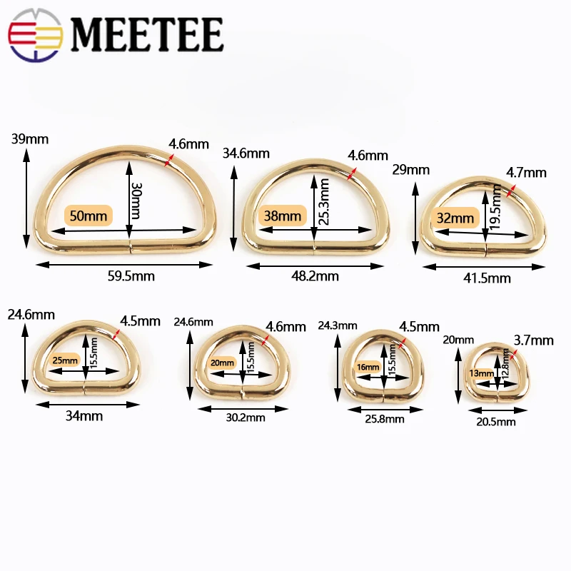 30Pcs Meetee 12-50mm 금속 O D 링 버클 가방 스트랩 의류 핸드백 벨트 버클에 대 한 걸쇠를 조정 DIY 공예 하드웨어 액세서리