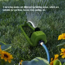 New 18 Hole Sprinkler Nozzles Adjustable Watering Sprinkler Sprayer 4 Spray Mode Automatic Swing Irrigation Sprinkler for Garden