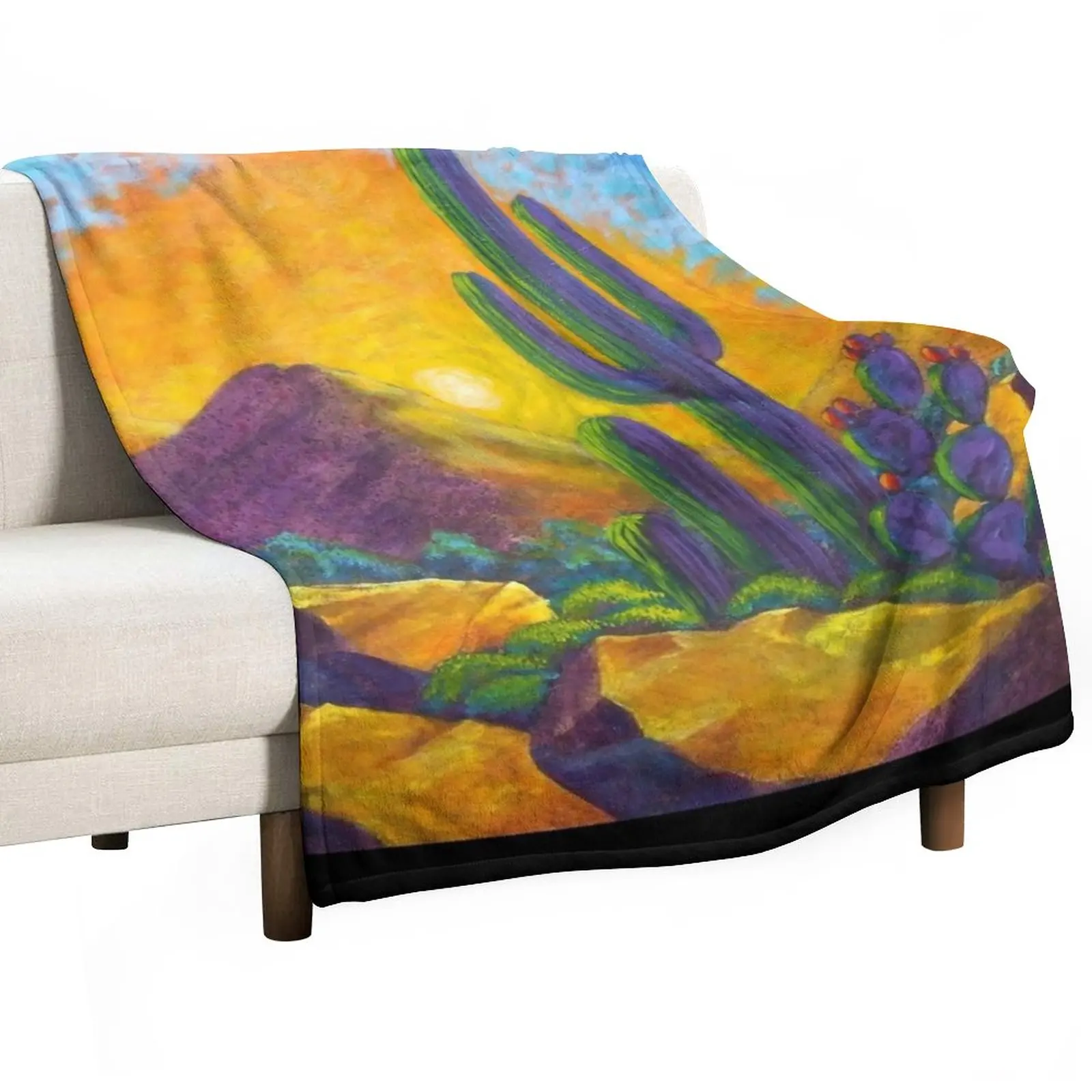 

Desert Sunrise Throw Blanket Luxury Thicken Blanket Fluffy Blankets Large