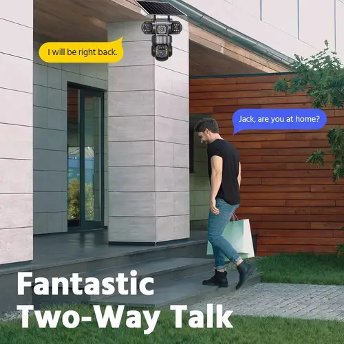 12MP HD Solar Outdoor Camera 3 Lens 3 Screen 10X Zoom CCTV Night Vision IP66 Waterproof PIR Human Detect Wifi Security Camera - Image 4