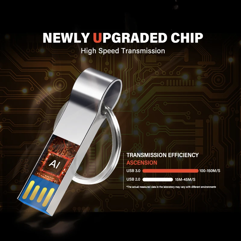 USB 3.0 미니 메탈 USB 플래시 드라이브 64GB 무료 키링 메모리 스틱 블랙 펜 드라이브 32GB 창의적인 선물 펜드라이브 16GB 8GB 4GB