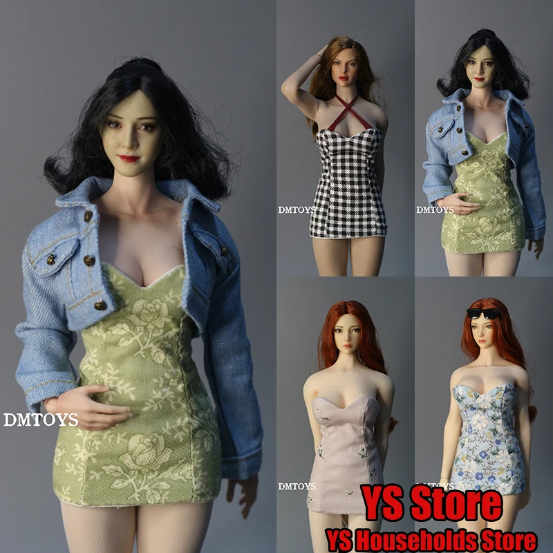 

DMTOYS 1/6 женская короткая юбка без рукавов с V-образным вырезом и принтом
